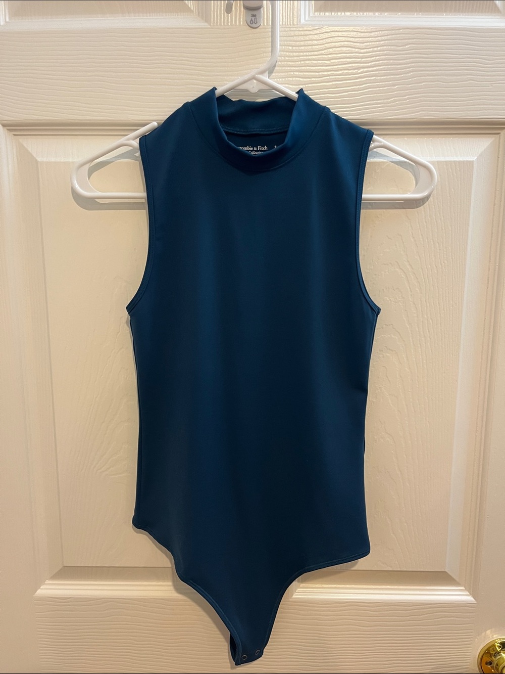 Abercrombie & Fitch Teal Sleeveless Mock-Neck Bodysuit